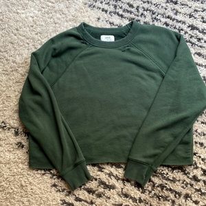 Green cropped sweatshirt Aerie size small